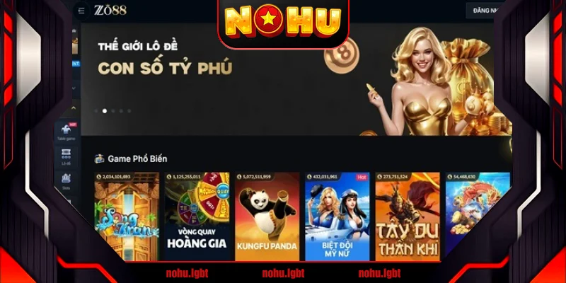 Không gian giải trí đa dạng chỉ có tại Zo88